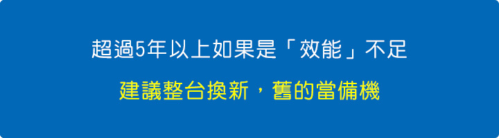 電腦一般堪用5年，超過5年以上如果是「效能」不足，建議整台換新，舊的當備機。.jpg